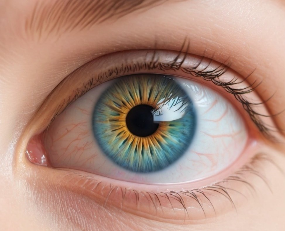 Nahaufnahme eines menschlichen Auges, die die einzigartigen Details der Iris zeigt